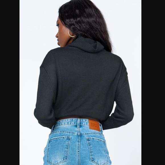 Princess Polly Black Larnee Knit Turtleneck Sweater XS/S - Picture 4 of 8